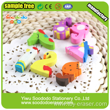 Number animal shape Extruded Eraser promotion stationery